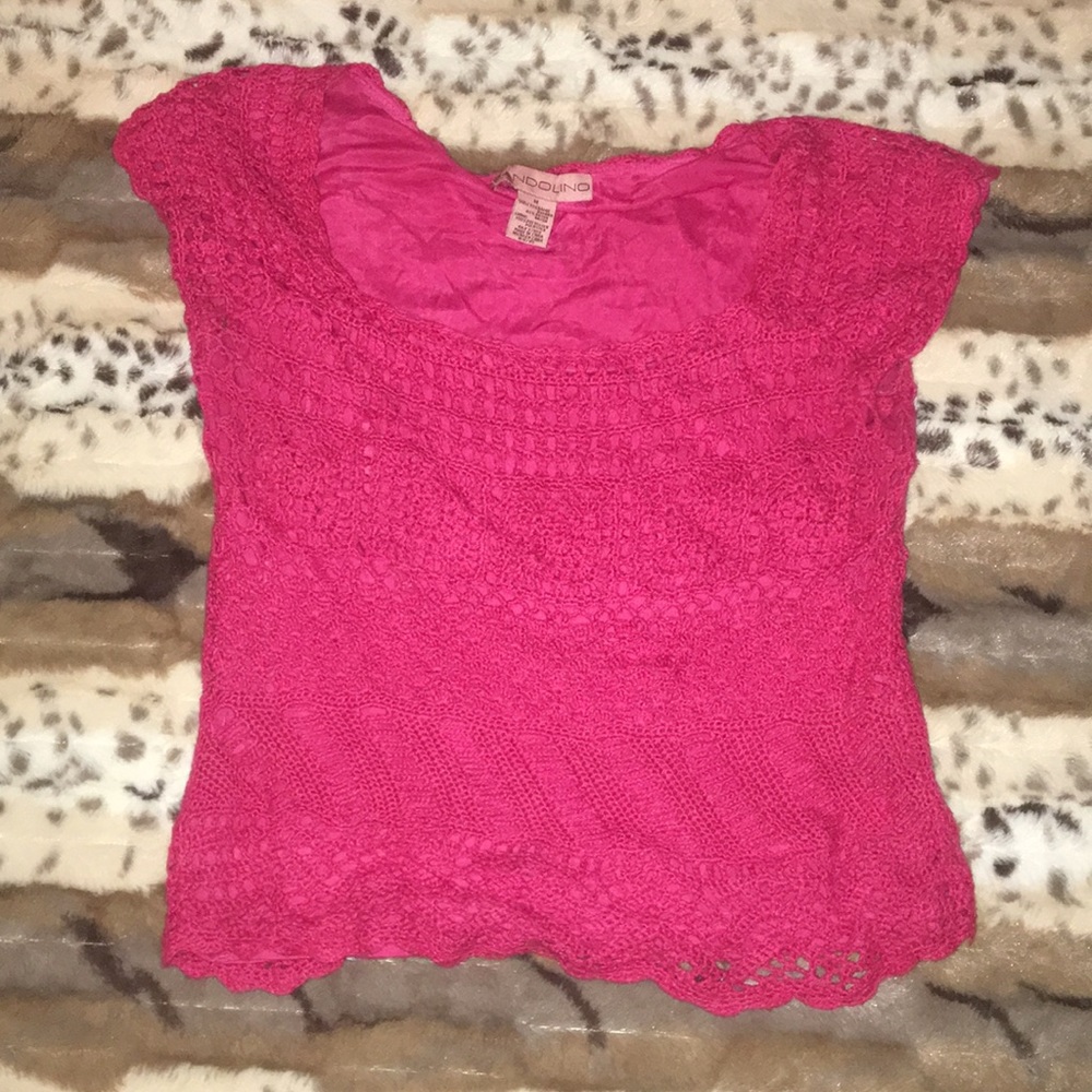Magenta pink knit top